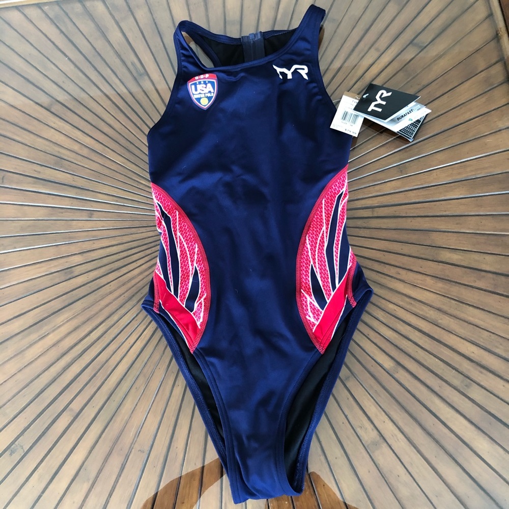 NWT Woman’s  Size 38  USA Water Polo swimsuit
